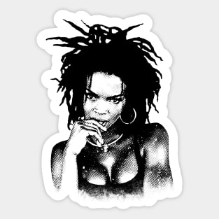 Retro Engrave Lauryn Hill Sketch Sticker